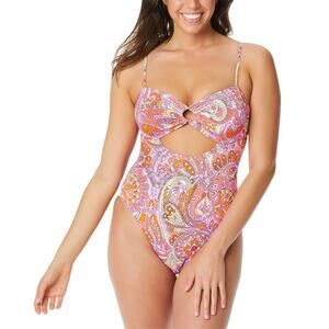 Jessica Simpson Flower Child O-Ring Cutout One-Piece Swimsuit Women's Swimsuit‎